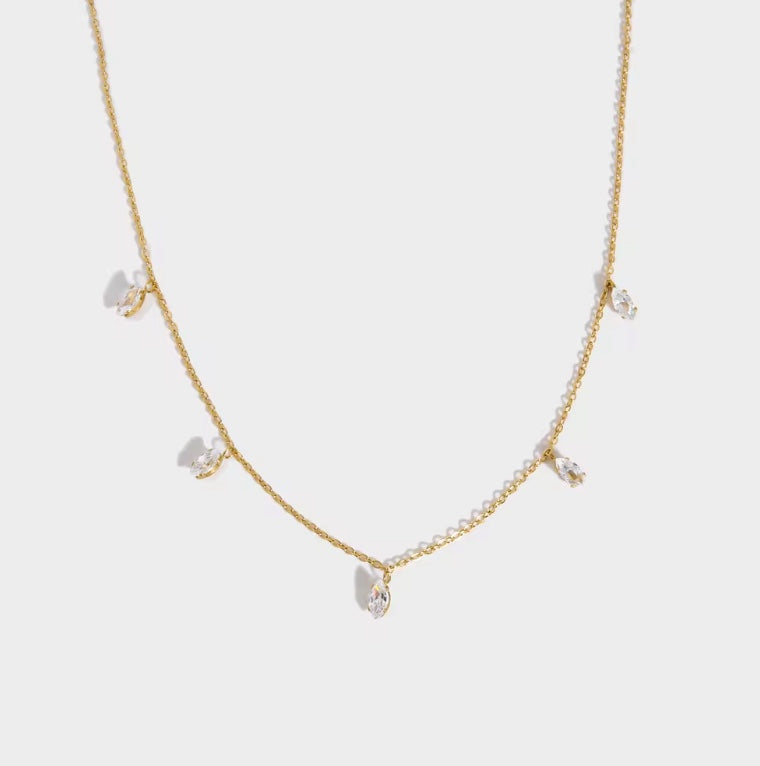 Charmé & Belle elegant gold plated multiple hanger necklace