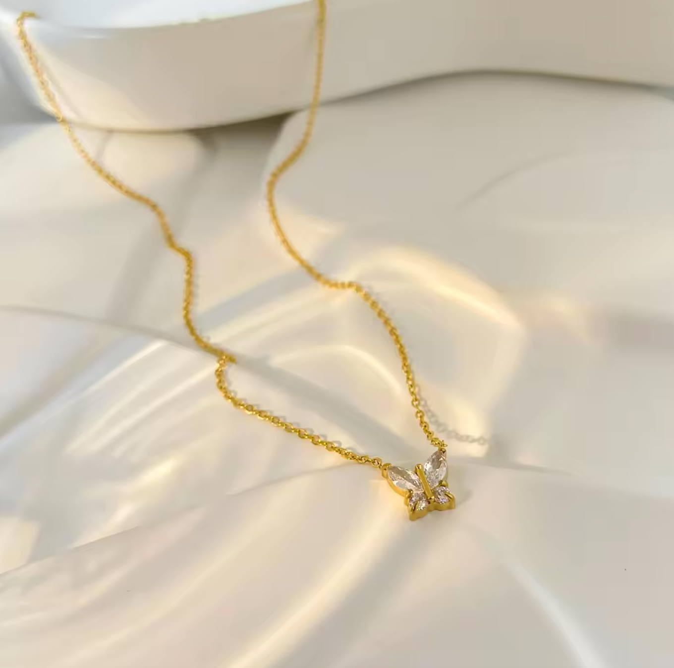Charmé & Belle gold plated butterfly necklace
