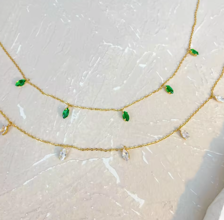 Charmé & Belle elegant gold plated multiple hanger necklace