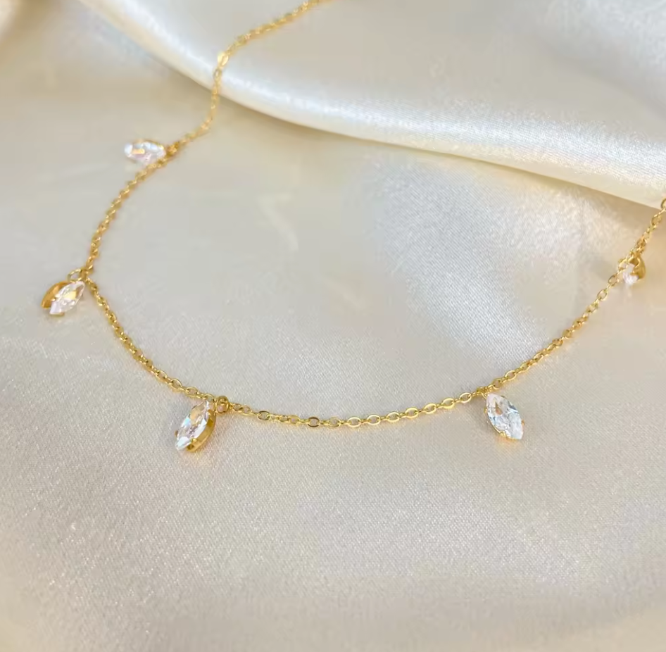 Charmé & Belle elegant gold plated multiple hanger necklace