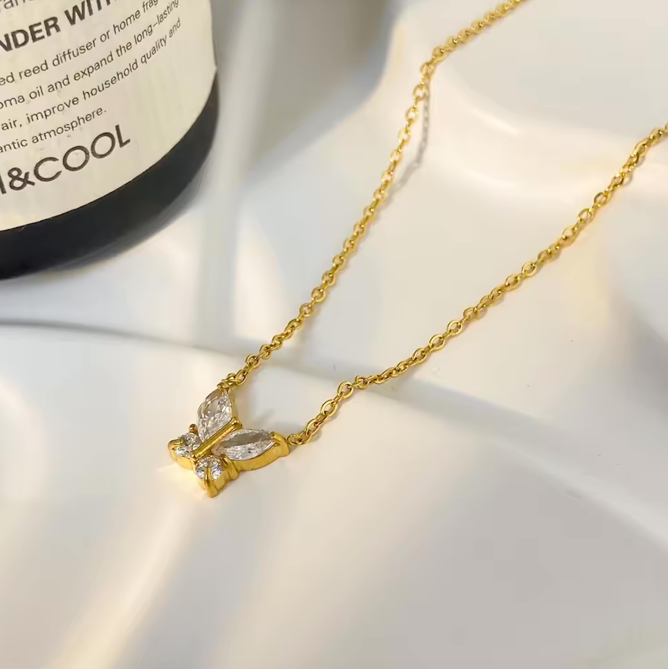 Charmé & Belle gold plated butterfly necklace